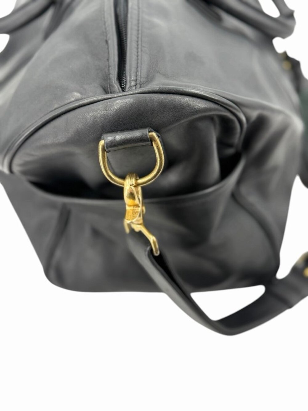 COACH Vintage Black Leather Duffel Weekender 0596 Bag - Picture 4 of 12